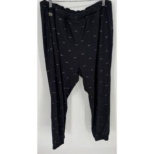 Lacoste Mens Black Alligator Monogram Print Lounge Pants